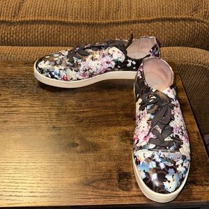 Calvin Klein brown and floral sneakers size 11